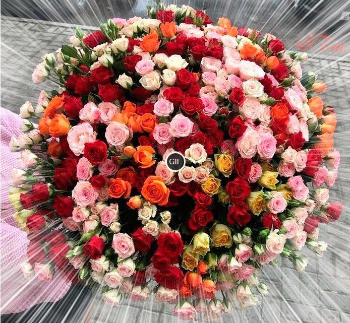 Гифка огромный букет роз