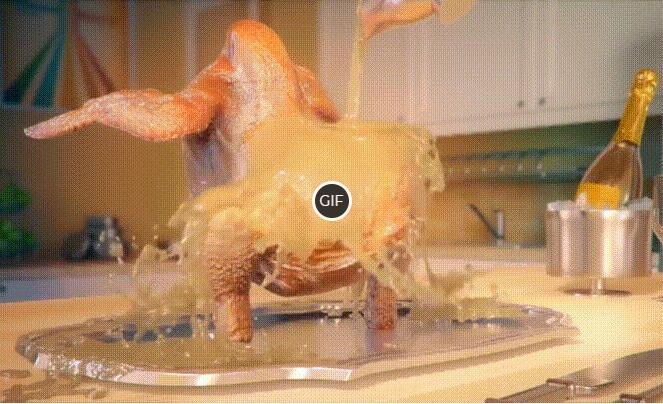 Гифка курица гриль танцует