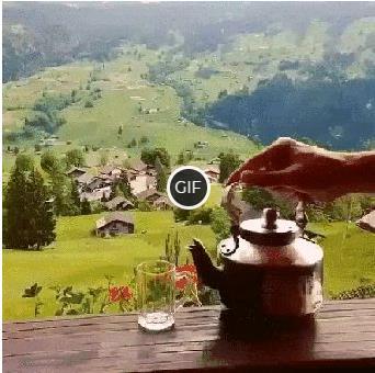 Гифка красивый утренний вид на горы