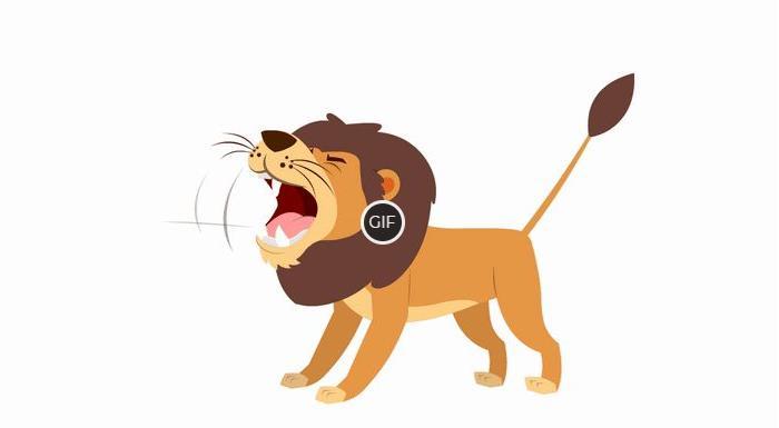 Рычащие львы на гифках