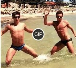 Гифка мужики танцуют на пляже