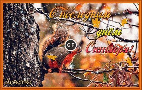 Анимированные картинки с последним днём Октября