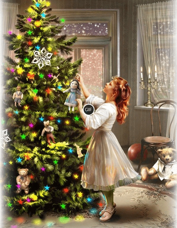 Гиф картинка Рождественская Ёлка
