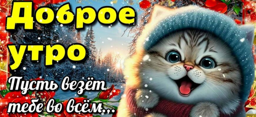 Открытки с добрым зимним утром и хорошего дня (100 Штук)