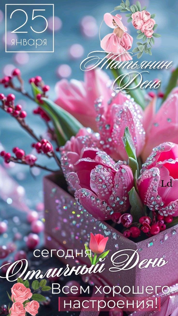 Нежная весенняя открытка с тюльпанами отличный подарок на 25 Января для девушки или женщины в Татьянин день. Нежная весенняя открытка с тюльпанами отличный подарок на 25 Января для девушки или женщины в Татьянин день.