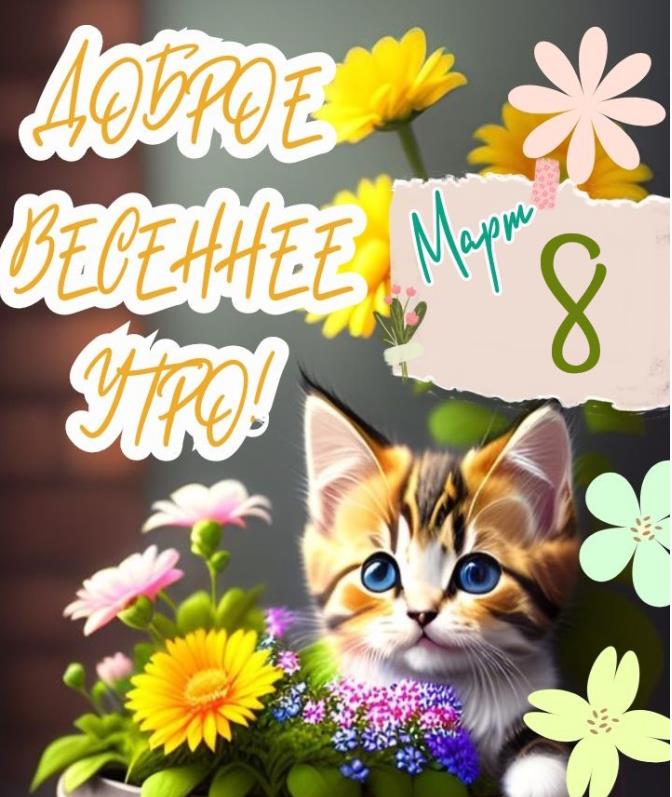 Картинки с добрым утром 8-го Марта (гифки и открытки)